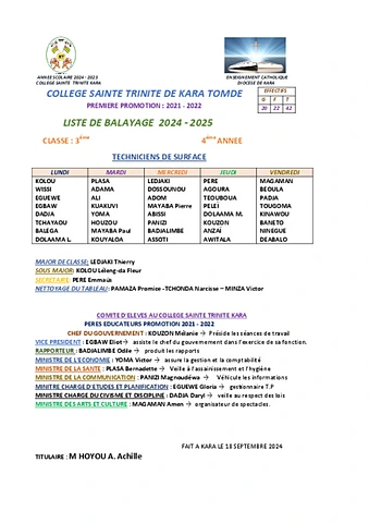 2024-2025 Comite Classe 3e