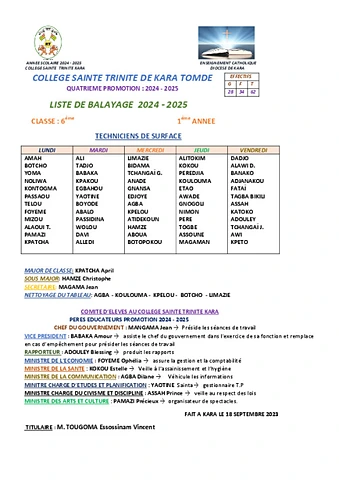 2024-2025 Comite Classe 6e